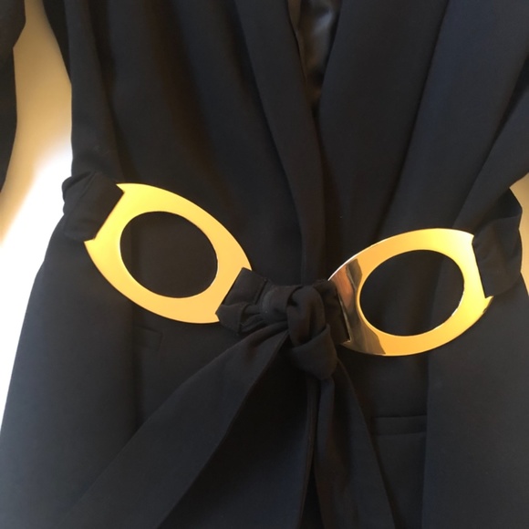 New With Tags, Calvin Klein Belted Blazer, Black - Picture 9 of 14